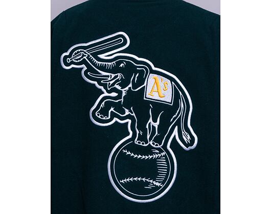 Bunda New Era Heritage Varsity Jacket Oakland Athletics Dark Green / Off White