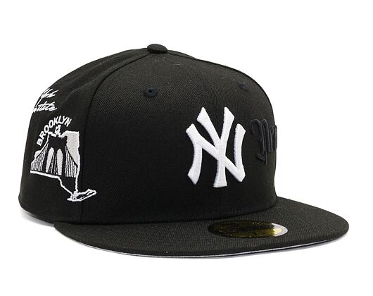 Kšiltovka New Era 59FIFTY MLB Script 5 New York Yankees Black / Optic White
