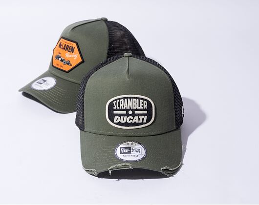 Kšiltovka New Era 9FORTY A-Frame Trucker Scrambler Ducati New Olive