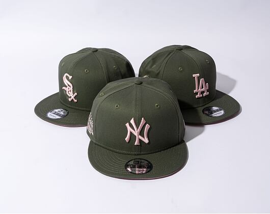 Kšiltovka New Era 9FIFTY MLB Side Patch New York Yankees New Olive / Dirty Rose