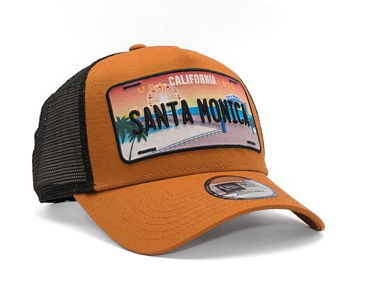 Kšiltovka New Era 9FORTY A-Frame Trucker License Plate California - Santa Monica Snapback Toffee