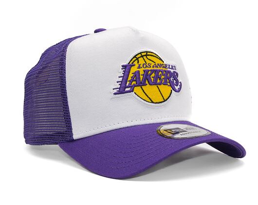 Kšiltovka New Era - NBA Team Clear 9FORTY Trucker - LA Lakers - White / Red
