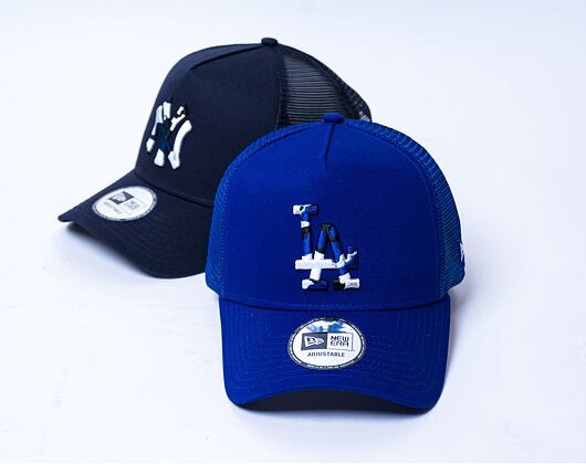 Kšiltovka New Era 9FORTY A-Frame Trucker MLB Team Camo Infill Los Angeles Dodgers Dark Royal