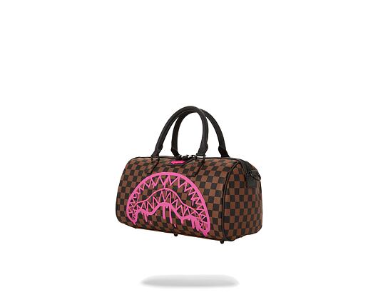 Taška Sprayground Pink Drip Brown Check Mini Duffle