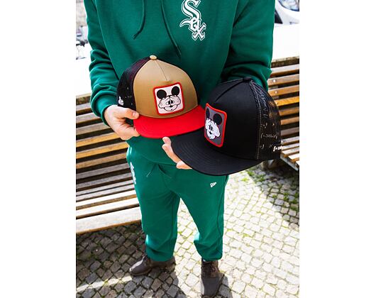 Kšiltovka Capslab Mickey Mouse - Scary Mickey Mouse Flat v.2 Trucker Brown / Red