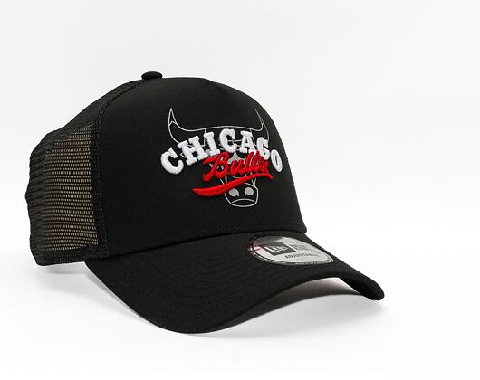 Kšiltovka New Era 9FORTY A-Frame Trucker NBA Logo Overlay Chicago Bulls Black / White