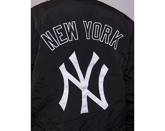 Bunda New Era Team Logo Back Print Bomber New York Yankees Black / Optic White
