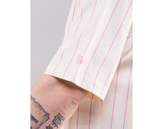 Triko New Era Pinstripe Oversized Tee Branded Off White / Wild Rose Pink