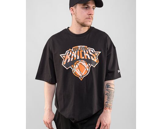 Triko New Era NBA Infill Logo Oversized Tee New York Knicks Black / Rush Orange