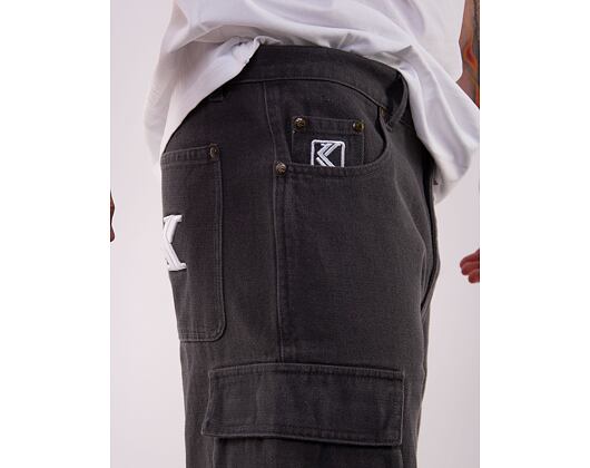 Kraťasy Karl Kani Small Signature Washed Cargo Shorts anthracite