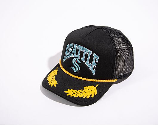 Kšiltovka Mitchell & Ness Nhl Gold Leaf Trucker Kraken Black