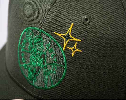 Kšiltovka Mitchell & Ness NBA Merch Logo Classic Red Celtics Olive