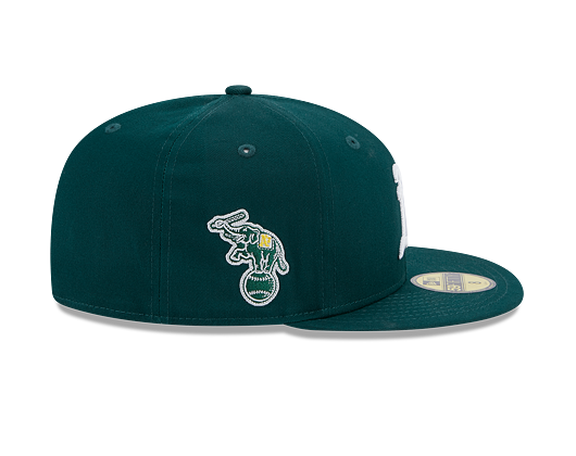 Kšiltovka New Era 59FIFTY MLB Team Side Patch Oakland Athletics Dark Green / White