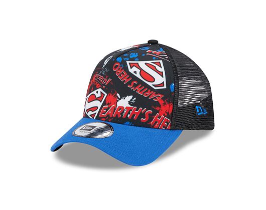 Dětská Kšiltovka New Era 9FORTY Kids A-Frame Trucker DC Print Superman Blue Azure / Black