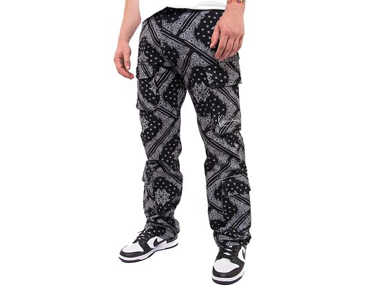 Kalhoty Karl Kani Small Signature Washed Paisley Cargo Pants Vintage Black