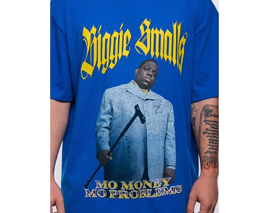 Triko Mister Tee Biggie More Money More Problems Oversize Tee Cobalt Blue