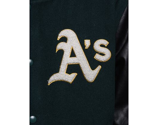 Bunda New Era MLB Large Logo Varsity Oakland Athletics Cooperstown Dark Green / Black