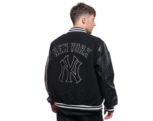 Bunda New Era MLB Large Logo Varsity New York Yankees Cooperstown Black / Off White