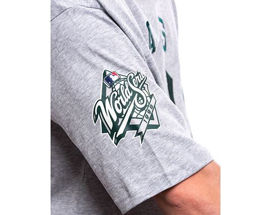 Triko New Era MLB Team Patch Oversized Tee New York Yankees Cooperstown Heather Grey / Dark Green