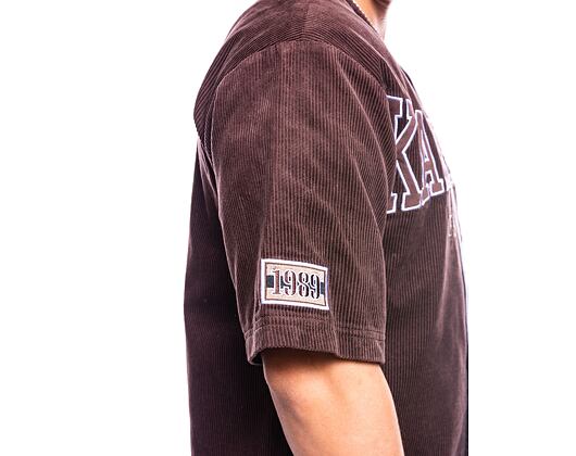 Dres Karl Kani Woven Retro Corduroy Baseball Shirt brown