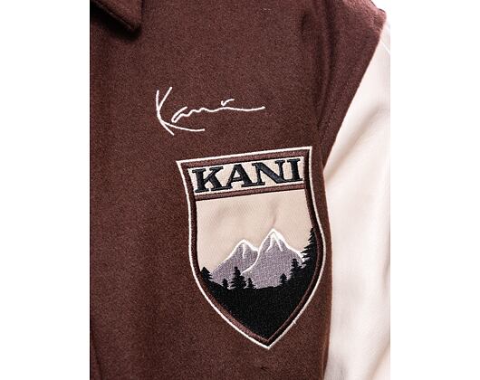 Bunda Karl Kani Chest Signature Block College Jacket brown/off white