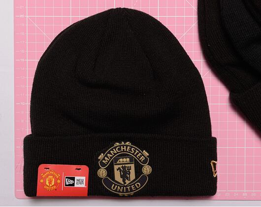 Kulich New Era Black gold Cuff Beanie Manchester United FC Black