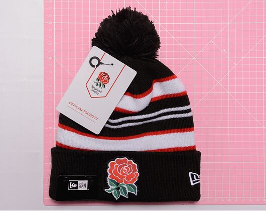 Kulich New Era Stripe Bobble Beanie RFU Black / Scarlet / White