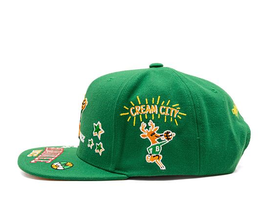 Kšiltovka Mitchell & Ness All Out Snapback Hwc NBA MILWAUKEE BUCKS Green