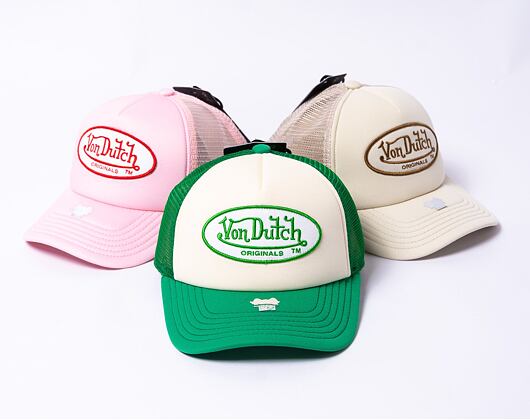 Kšiltovka Von Dutch Trucker Tampa - Trucker Foam - Polyester Foam - Cream/Green