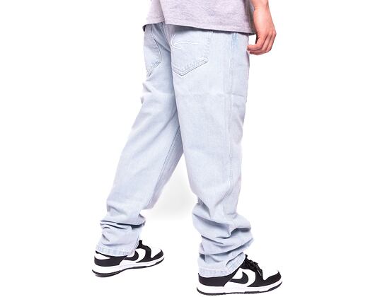 Džíny Karl Kani Small Signature Baggy Five Pocket Denim Bleached Blue