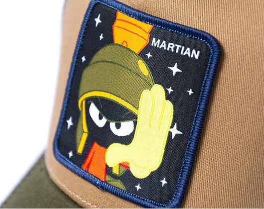 Kšiltovka Capslab Looney Tunes Trucker - Marvin the Martian - Brown / Grey / Green