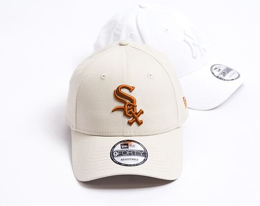 Kšiltovka New Era 9FORTY MLB League Essential Chicago White Sox Stone / Caramel Brown
