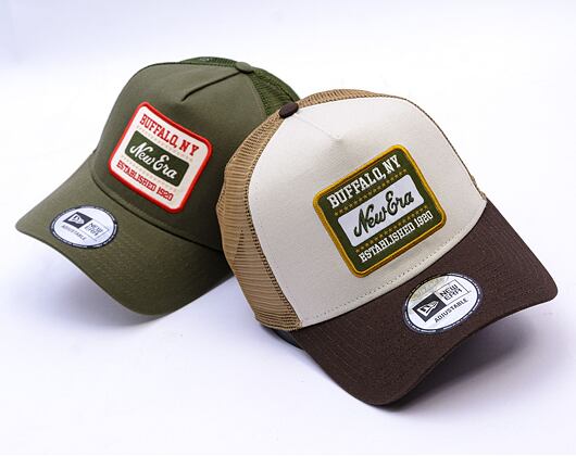 Kšiltovka New Era - Buffalo Patch Canvas 9FORTY Trucker - Stone / Brown