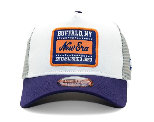 Kšiltovka New Era - Buffalo Patch Canvas 9FORTY Trucker - White / Light Navy