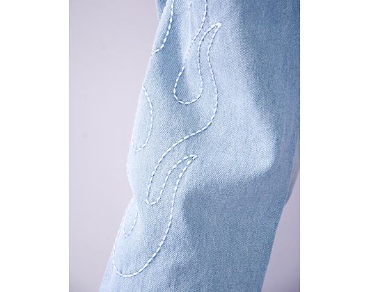 Kalhoty Karl Kani - Og Baggy Five Pocket Flames Denim - bleached blue