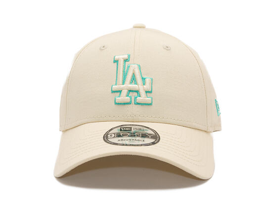 Kšiltovka New Era - MLB Team Outline 9FORTY - LA Dodgers - Cream / Teal