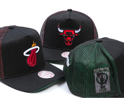 Kšiltovka Mitchell & Ness - NBA Tremor Trucker - Miami Heat - Black