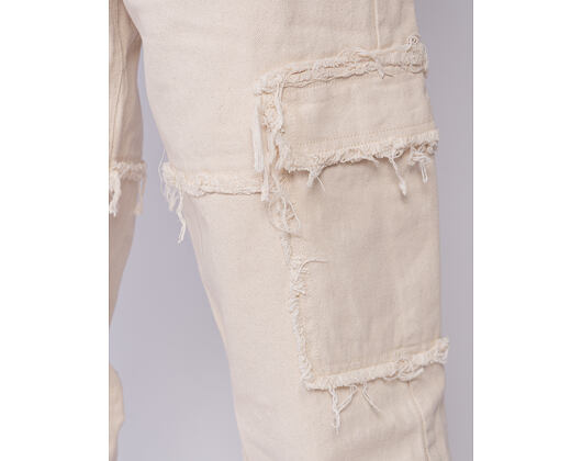 Kalhoty - Og Fringed Baggy Cargo Pants - White
