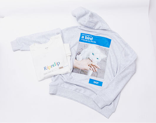 Mikina Rip N Dip - A Bird Hoodie Ash Heather