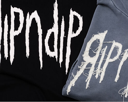 Mikina Rip N Dip - Insano Distressed Hoodie Charcoal Vintage Wash