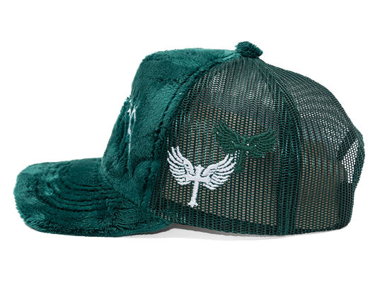 Kšiltovka Reflection Luxury Fuzzy Trucker - Bottle Green/ White