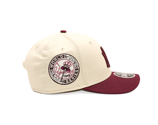 Kšiltovka New Era - MLB WS Patch Retro 9FORTY M-CROWN - NY Yankees - Cream / Burgundy
