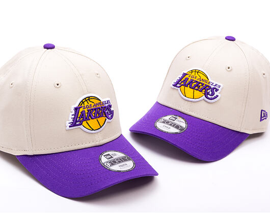 Dětská Kšiltovka New Era - NBA Color Block 9FORTY - LA Lakers - Stone / Purple