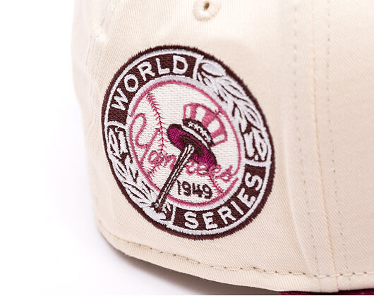 Kšiltovka New Era - MLB WS Patch Retro 9FORTY M-CROWN - NY Yankees - Cream / Burgundy