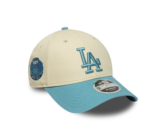 Kšiltovka New Era - MLB WS Patch Retro 9FORTY M-CROWN - LA Dodgers - Cream / Blue