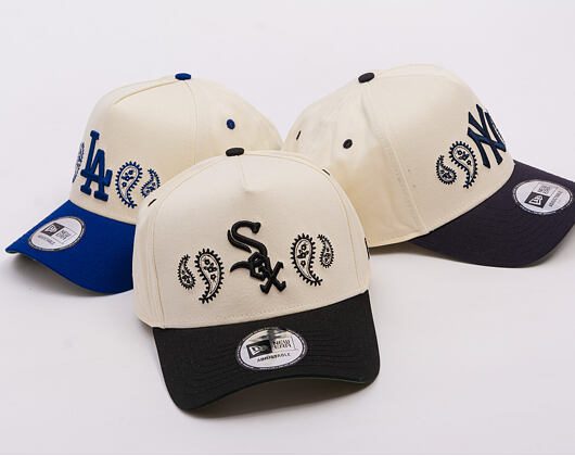 Kšiltovka New Era - MLB Paisley Bandana 9FORTY A-Frame - Chicago White Sox - Cream / Black