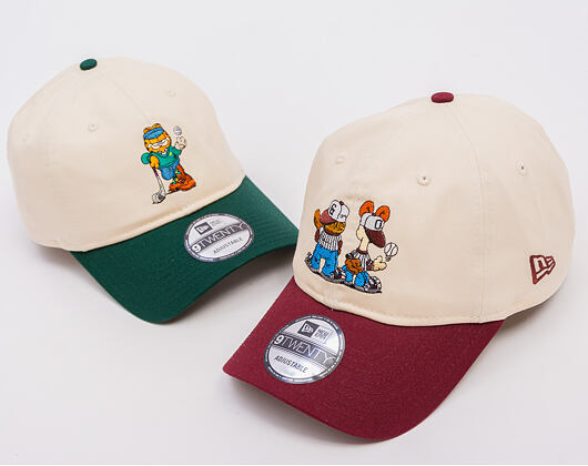 Kšiltovka New Era - Garfield & Odie 9TWENTY - Cream / Burgundy