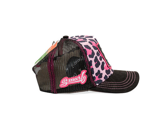 Kšiltovka Capslab - Smurfs Trucker - Leopard Icon - Black / Pink