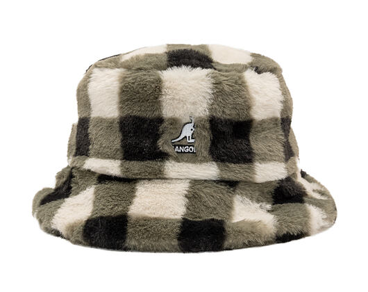 Klobouk Kangol - Faux Fur Bucket - Black Check