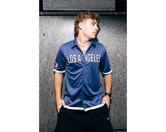 Dres New Era - NBA Button Jersey Shirt - LA Lakers - Muted Indigo